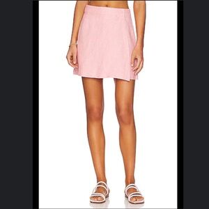 Onia Linen Wrap Skirt Mini in Rosette revolve 100% linen new w/tags XS chambray